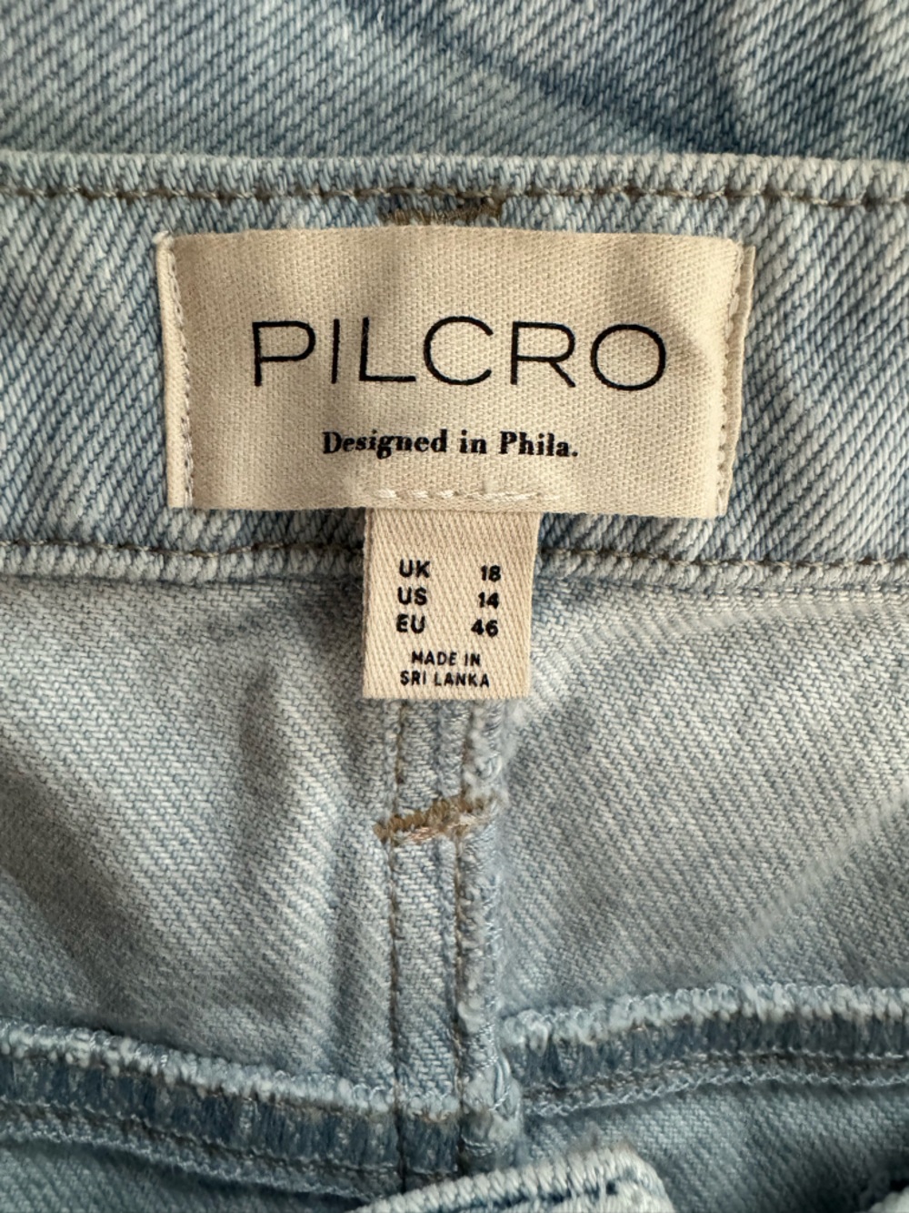Anthropologie Pilcro Reworked Denim Mini Skirt 14 NWT - Picture 9 of 12